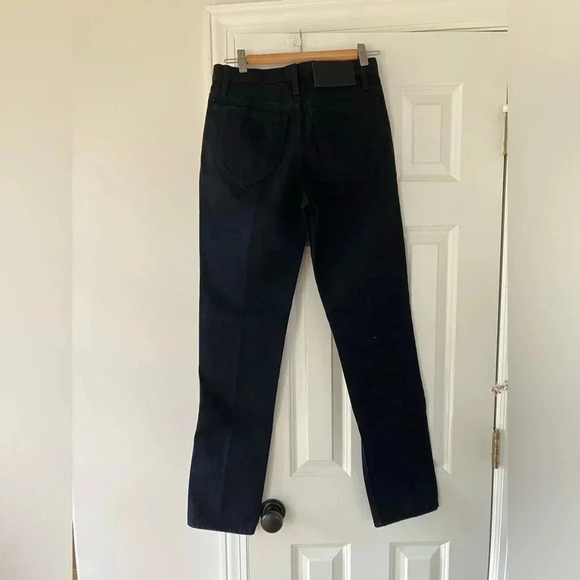 FRAME Noir Le Italien High Waist True Straight Leg Jeans Black Size 25 NWOT $338 - Picture 3 of 9